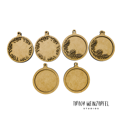 Botanical Framed Ornament Shapes – Mixed Media Craft Set of 6