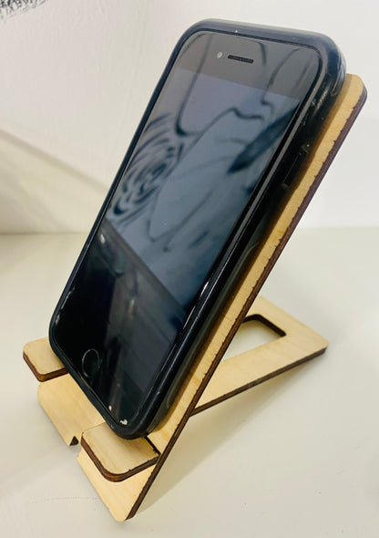 3" X 6.75" - 1/4" Wood Birch Mobile Phone Stand