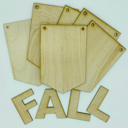 4" X 6" - 1/8" Wood Birch Fall Banner Set