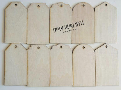 Birch Wood Tags - Set of 10
